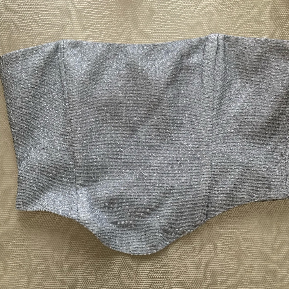 Gray Sparkle Strapless Corset Top